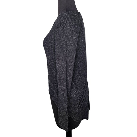 Anthropologie MOTH Small Charcoal Gray Wool Alpaca Blend Hi Low Sweater - Picture 4 of 10